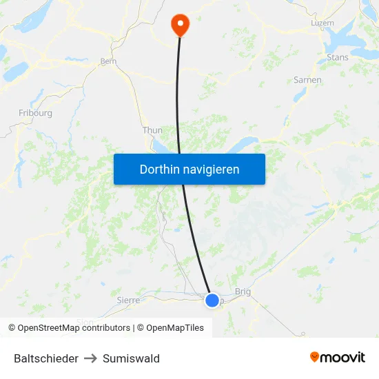 Baltschieder to Sumiswald map