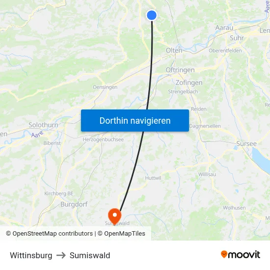 Wittinsburg to Sumiswald map