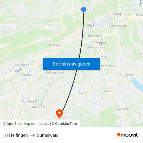 Häfelfingen to Sumiswald map