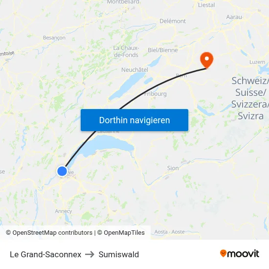 Le Grand-Saconnex to Sumiswald map