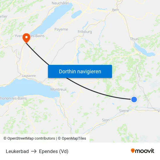 Leukerbad to Ependes (Vd) map