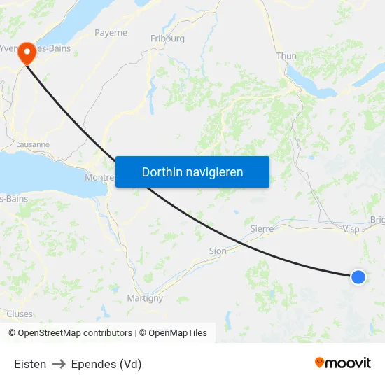 Eisten to Ependes (Vd) map
