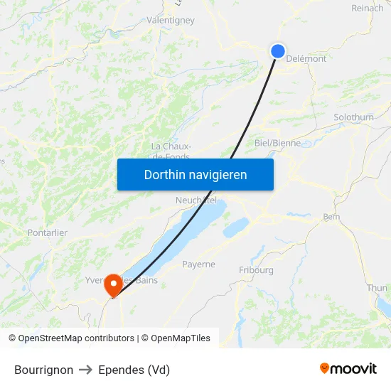 Bourrignon to Ependes (Vd) map