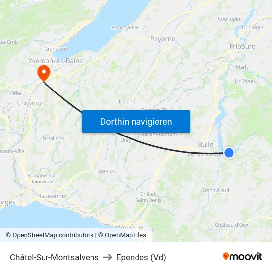 Châtel-Sur-Montsalvens to Ependes (Vd) map