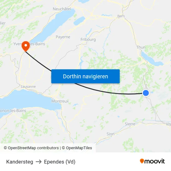 Kandersteg to Ependes (Vd) map