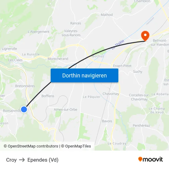 Croy to Ependes (Vd) map