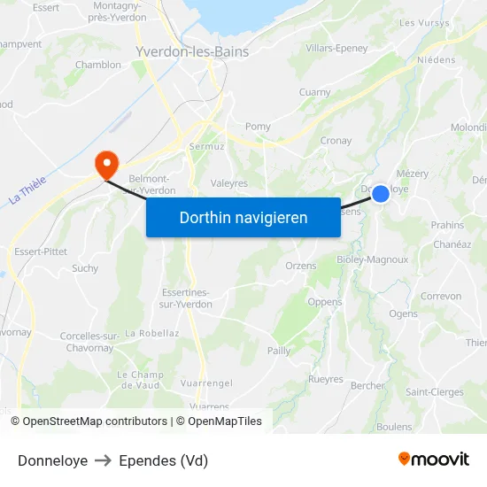 Donneloye to Ependes (Vd) map