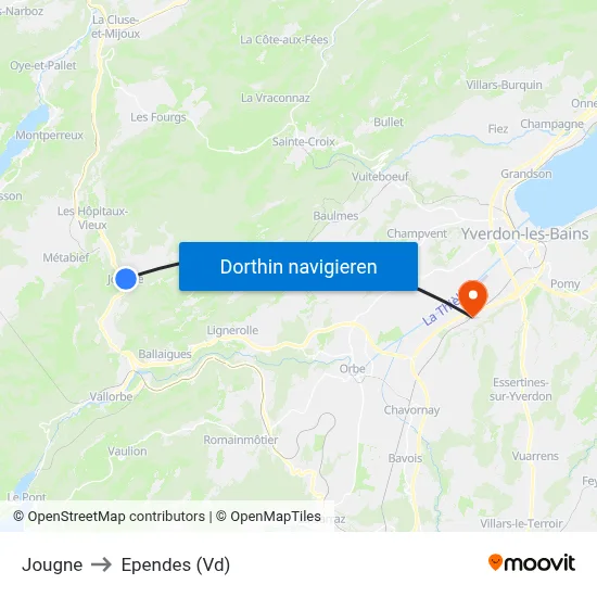 Jougne to Ependes (Vd) map
