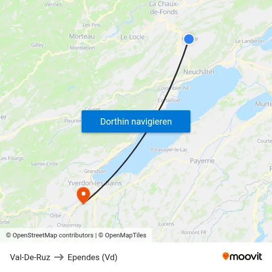 Val-De-Ruz to Ependes (Vd) map