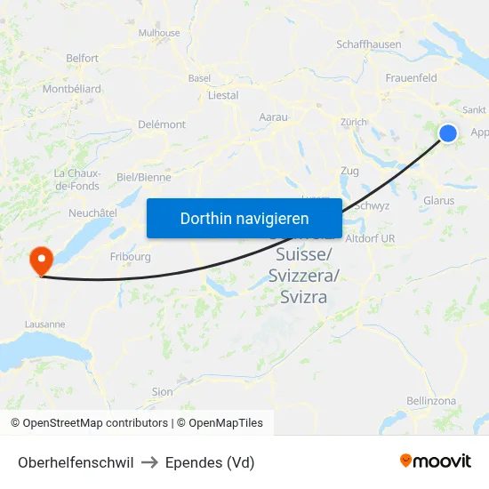Oberhelfenschwil to Ependes (Vd) map