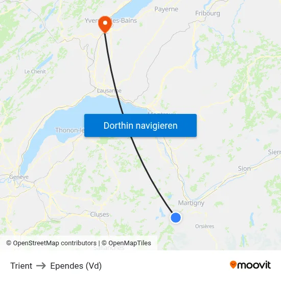 Trient to Ependes (Vd) map