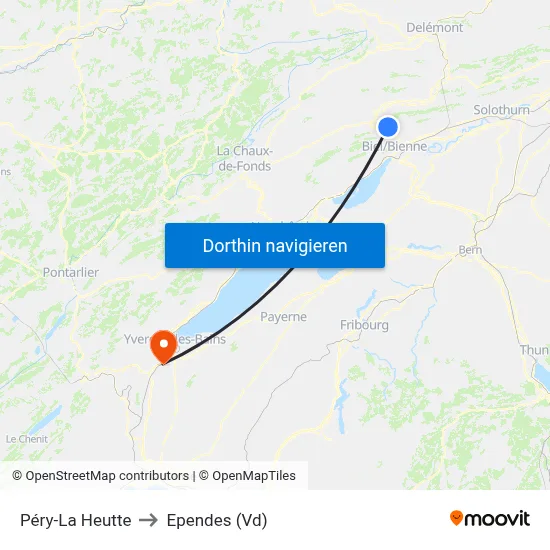 Péry-La Heutte to Ependes (Vd) map