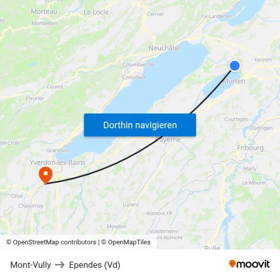 Mont-Vully to Ependes (Vd) map