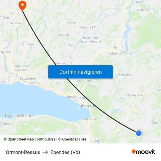 Ormont-Dessus to Ependes (Vd) map