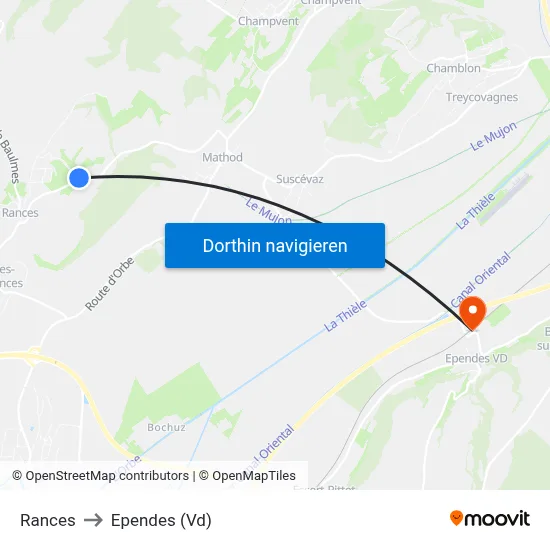 Rances to Ependes (Vd) map