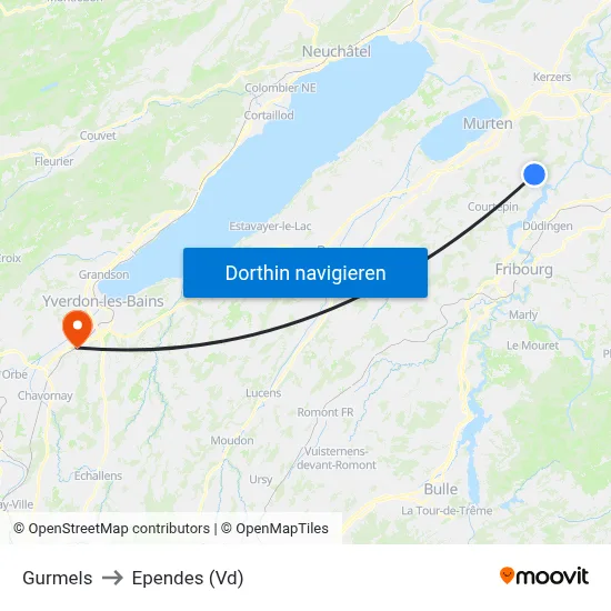 Gurmels to Ependes (Vd) map