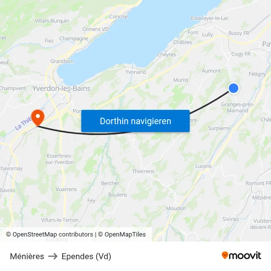 Ménières to Ependes (Vd) map