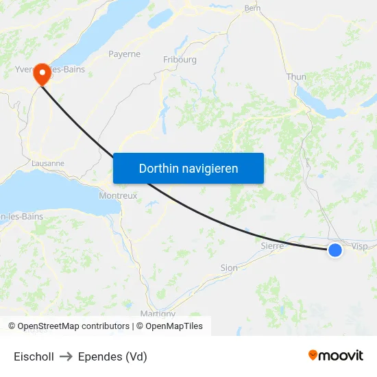 Eischoll to Ependes (Vd) map