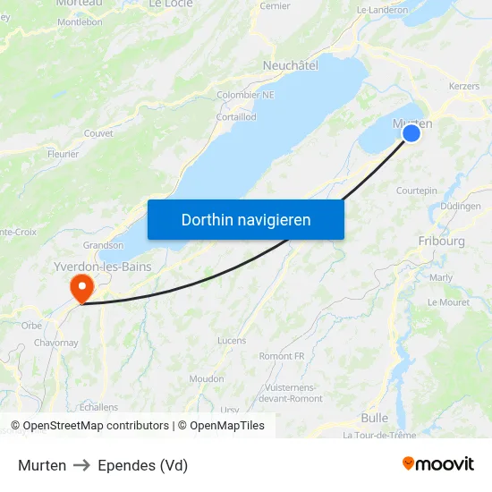 Murten to Ependes (Vd) map