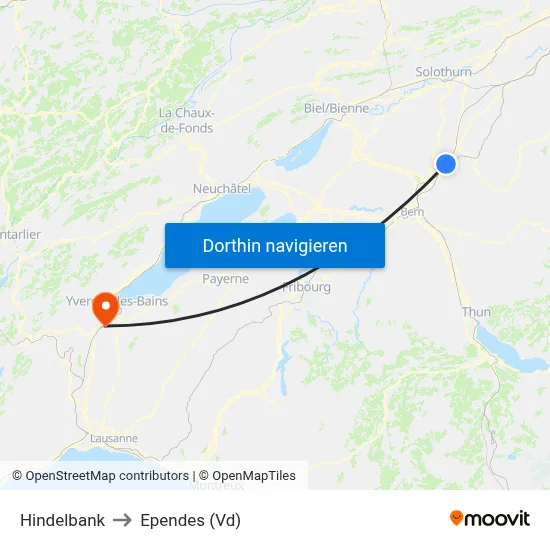 Hindelbank to Ependes (Vd) map