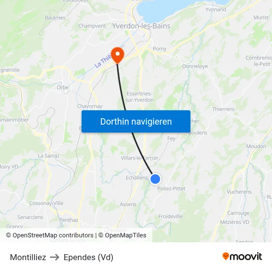Montilliez to Ependes (Vd) map