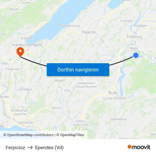 Ferpicloz to Ependes (Vd) map