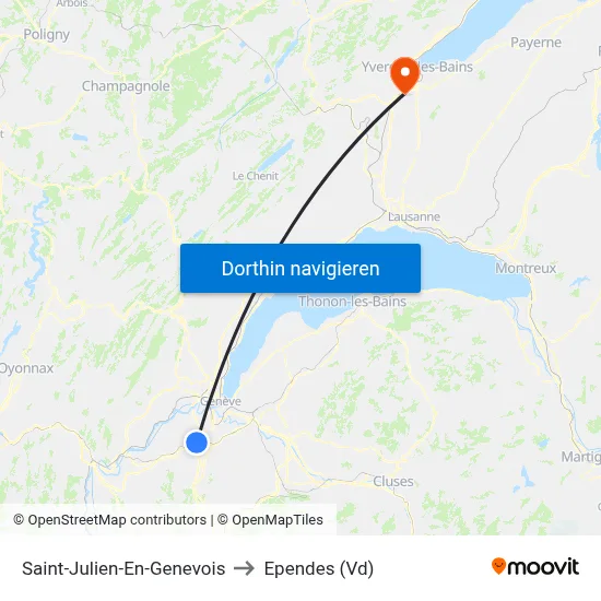 Saint-Julien-En-Genevois to Ependes (Vd) map