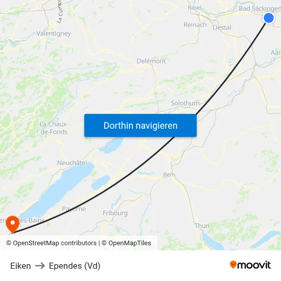 Eiken to Ependes (Vd) map