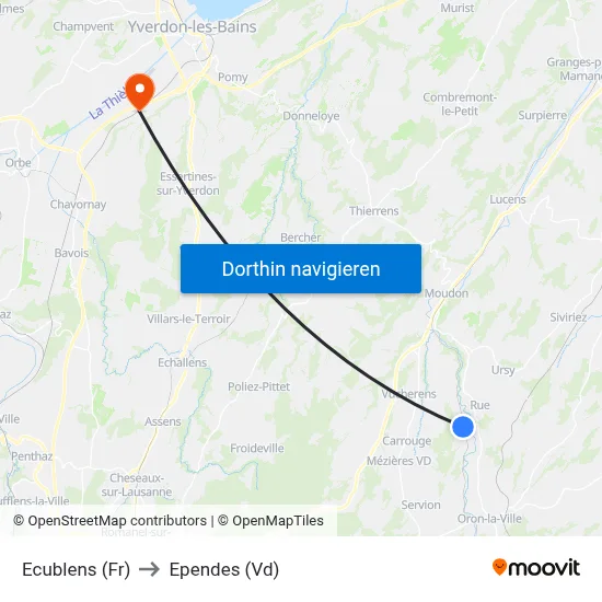 Ecublens (Fr) to Ependes (Vd) map