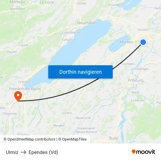Ulmiz to Ependes (Vd) map