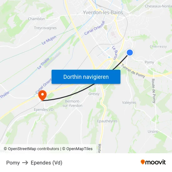 Pomy to Ependes (Vd) map