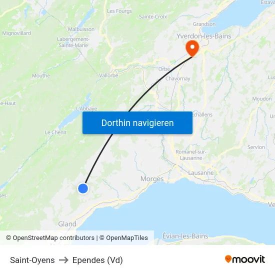 Saint-Oyens to Ependes (Vd) map