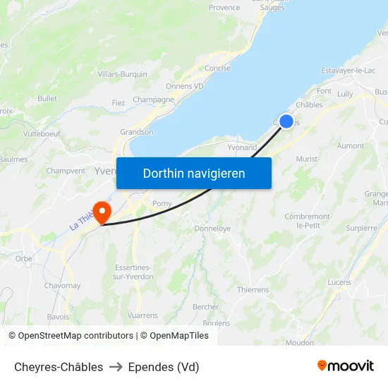 Cheyres-Châbles to Ependes (Vd) map