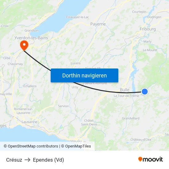 Crésuz to Ependes (Vd) map