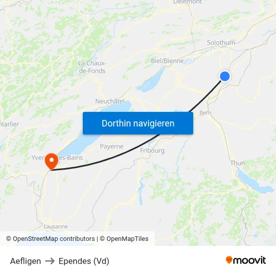 Aefligen to Ependes (Vd) map