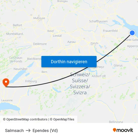 Salmsach to Ependes (Vd) map