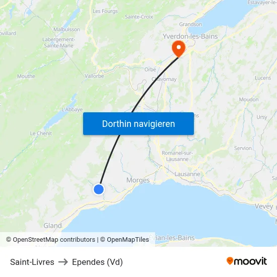 Saint-Livres to Ependes (Vd) map