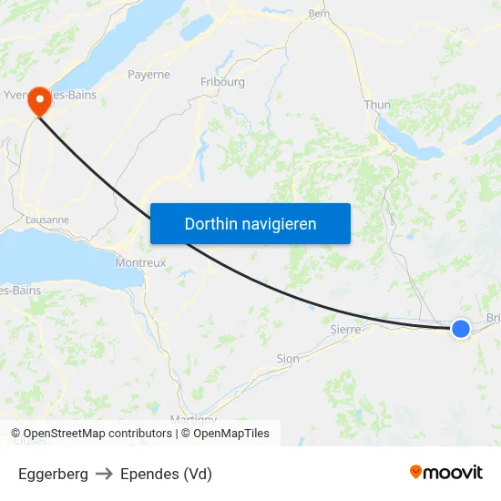 Eggerberg to Ependes (Vd) map
