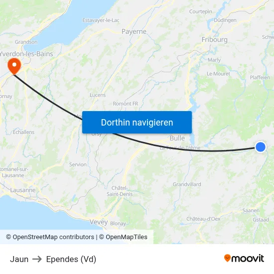 Jaun to Ependes (Vd) map