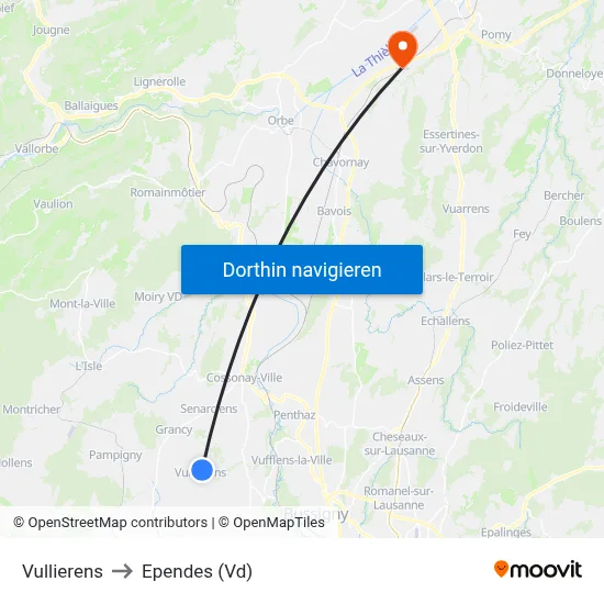 Vullierens to Ependes (Vd) map