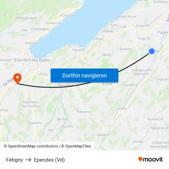 Fétigny to Ependes (Vd) map