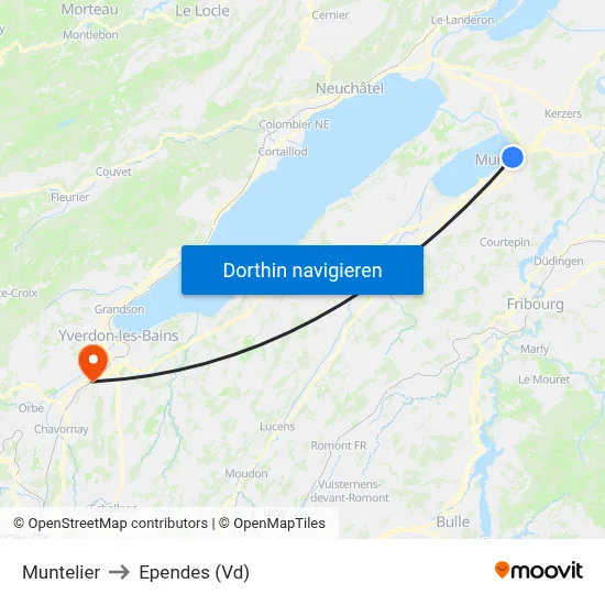 Muntelier to Ependes (Vd) map