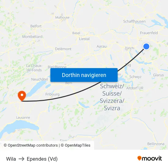 Wila to Ependes (Vd) map