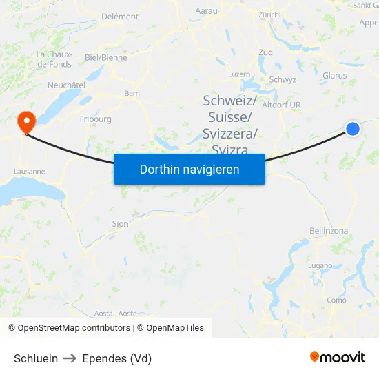 Schluein to Ependes (Vd) map