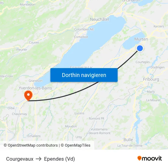 Courgevaux to Ependes (Vd) map