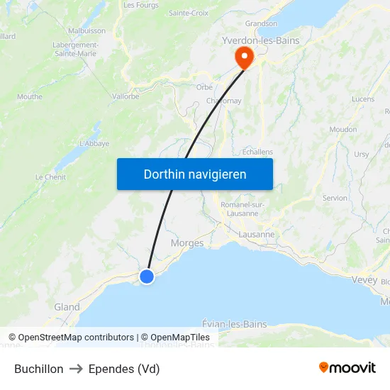 Buchillon to Ependes (Vd) map