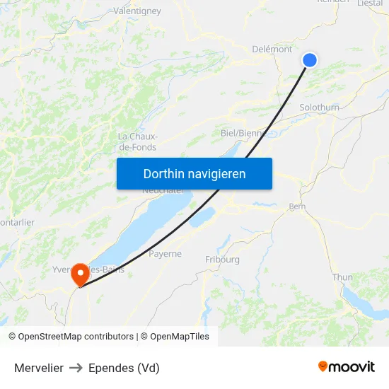 Mervelier to Ependes (Vd) map