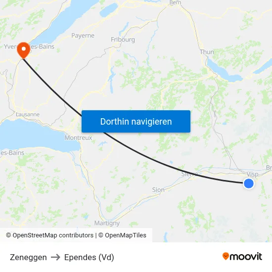 Zeneggen to Ependes (Vd) map