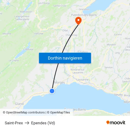 Saint-Prex to Ependes (Vd) map