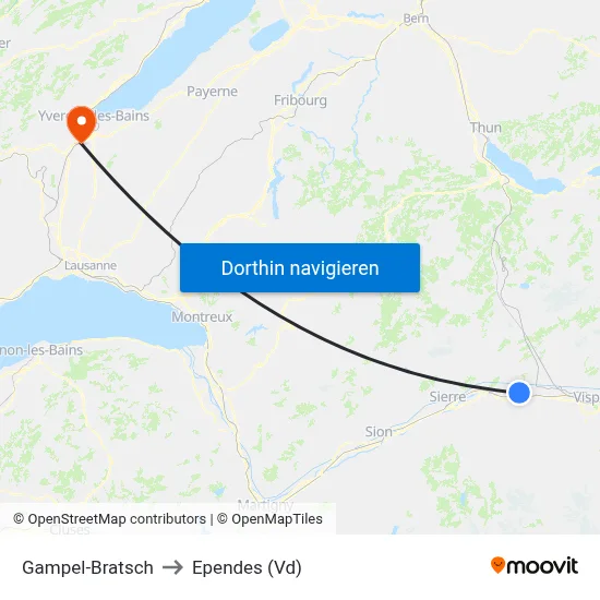 Gampel-Bratsch to Ependes (Vd) map
